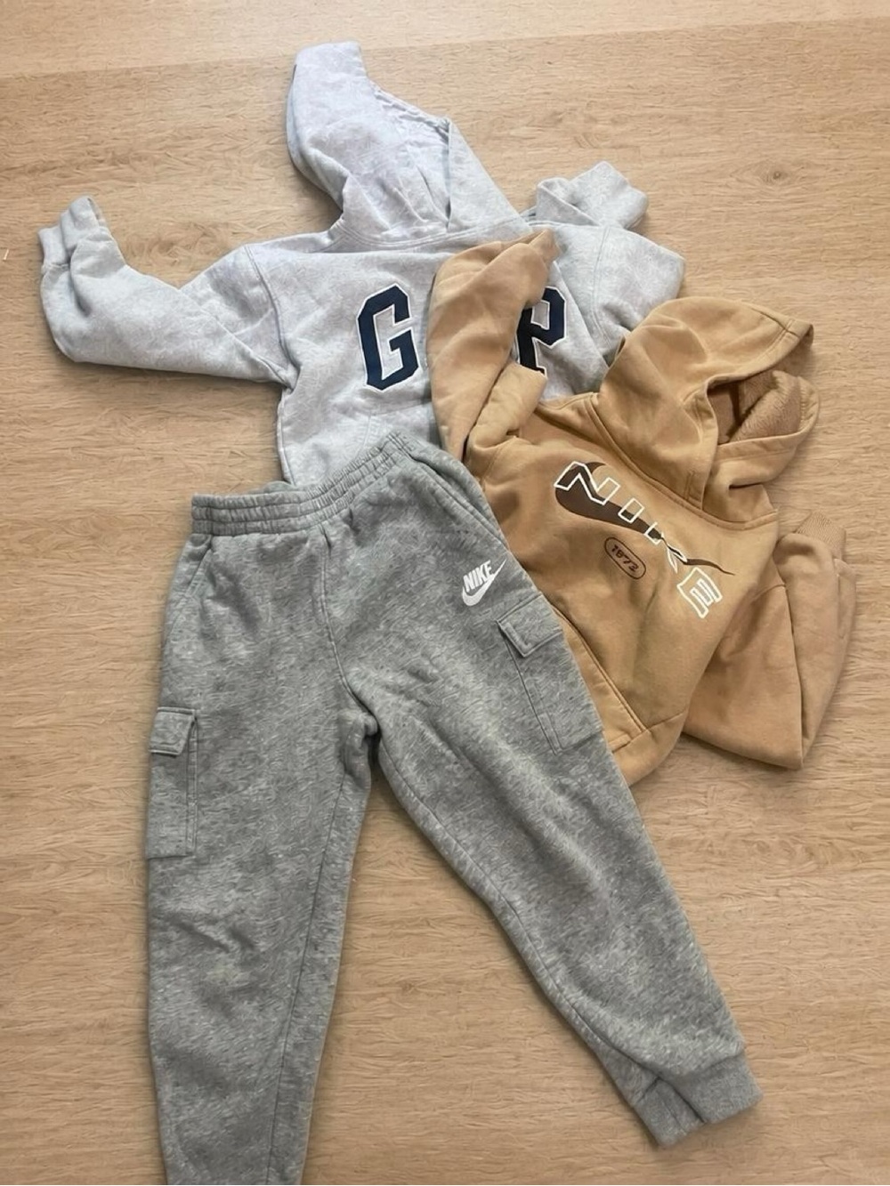 Bundle Nike and Gap Kids Grey Jogger Sweatshirts and Sweatpants